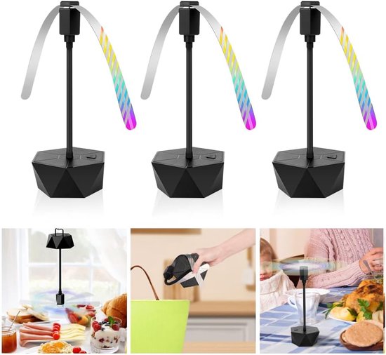 Fliegenabweisender Ventilator 3 Stück Schwarz/regenbogen