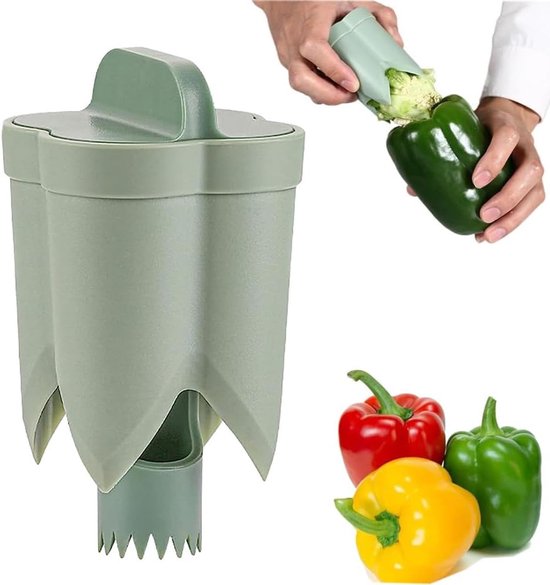 Grüner 2 In 1 Paprikaenentkerner Schneller Gemüseentkerner Praktischer Entkerner Für Zuhause, Camping Und Restaurants 1 Stück