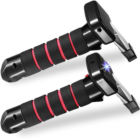 Multifunktionale Autotürgriffe 2 Stück Schwarz/rot