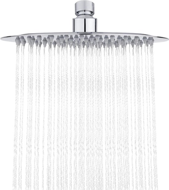 Duschkopf Regendusche Runder Duschkopf Aus Edelstahl, Silberfarben, Durchmesser 20 Cm