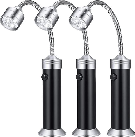3 Teiliges Grillbeleuchtungsset, Led Grilllampe Mit Magnetfuß, Um 360 Grad Verstellbarer Lampenhals, Für Grillabende Im Freien, Schwarz.