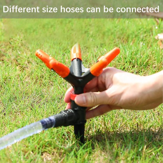 Automatischer Gartensprenger Höhenverstellbar 360° Drehung 5 Armig Rotierender Rasensprenger Sprenger Wassersprüher Bewässerungssystem Für Die Be