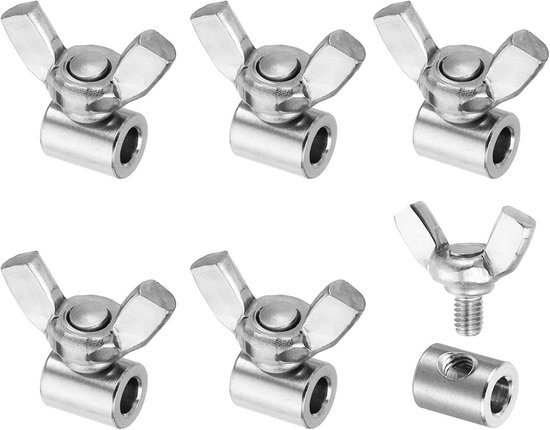 4-mm-loch-kabelklemmen – 6 Stück, Edelstahl – Einhand-kabelklemmen Für Verdrillte Drähte, Befestigungsschrauben Für Stahldrähte – Langlebiges Silber