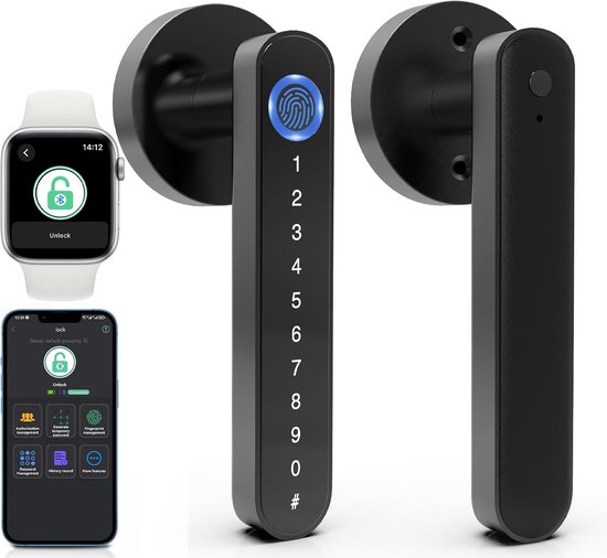 Intelligentes Türschloss 5 In 1 Türschloss Mit Entriegelung Per Fingerabdruck, Pin Code, Karte, Schlüssel Und Bluetooth Elektronisches Türschloss