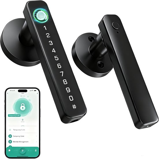 Intelligentes Türschloss 5 In 1 Türgriff Fingerabdruck App Fernsteuerung Ic Karte Code Schlüssel Smart Türschloss Zuhause Wohnung Büro Hotel Haus
