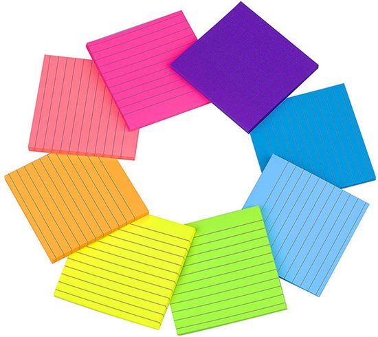 Haftnotizen 8 Stück Haftnotizen Post It Zettel 7,6 X 7,6 X 3,6 Cm Selbstklebende Haftnotizen Registerkarten 45 Quadratische Blätter Pro Block