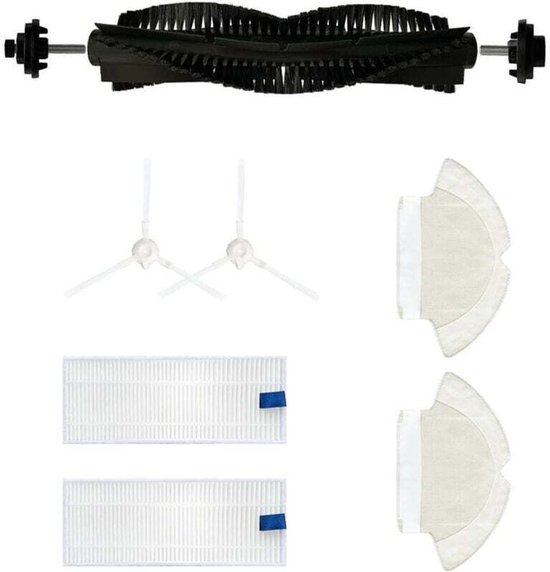 7 Teiliges Zubehörset Passend Für Den Tefal Rowenta X Plorer Series 75 Rg7687 Saugroboter: Hauptbürste, 2 Seitenbürsten, 2 Tücher, 2 Filter
