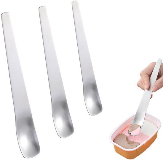3 Teiliger Eisportionierer Mit Langem Griff Dessertlöffel Mit Flachem Kopf Kuchenlöffel, Für Eiscreme, Desserts, Kuchen, Obst 14/17,8/19,6 Cm (si