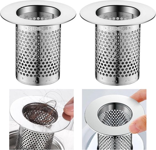 Effektives Abflusssieb Set (2er Pack), Für Küche Und Bad, Verhindert Verstopfungen In Abflüssen Und Toiletten