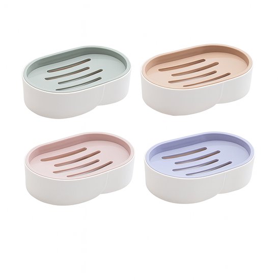 Set Mit Vier Seifenschalen Mit Abfluss Seifenschale Duschseifenschale Seifenbox Mit Deckel Seifenbox Pp Material 13 X 8,5 X 3,5 Cm