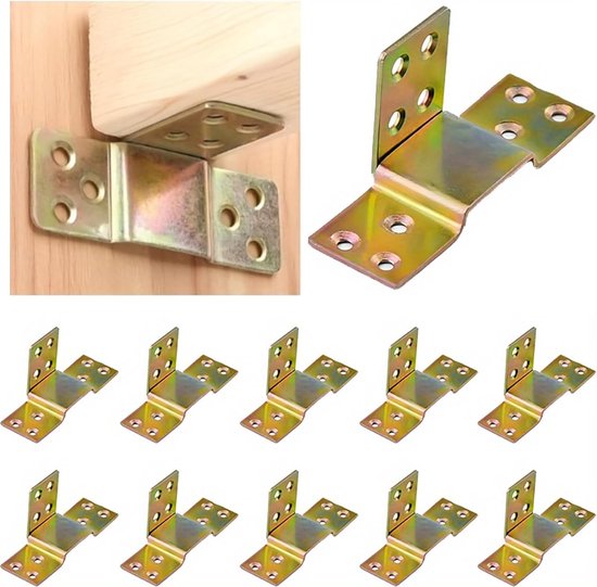 10 Teiliges Mittelstützen Set, Bettbeschläge, Robuste Eckverbinder Für Eisen Und Holzbettgestelle, Eckverbinder, 90 Grad Eckverbinder, Eckwinkel