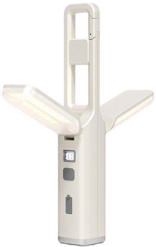Warmes, Superhelles Licht, Taschenlampe, Campinglampe Mit Haken, Tragbar, Wiederaufladbar Über Typ C, Multifunktional Und Faltbar, Stimmungsbeleu