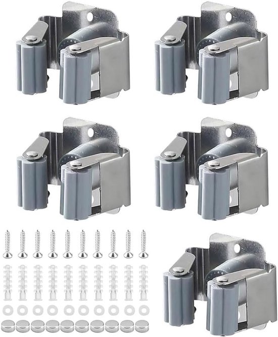 6 Teiliger Wandbesenhalter Mit Schrauben, Edelstahl, Multifunktionaler Wandbesenhalter Für Küche, Bad, Garten, Garage