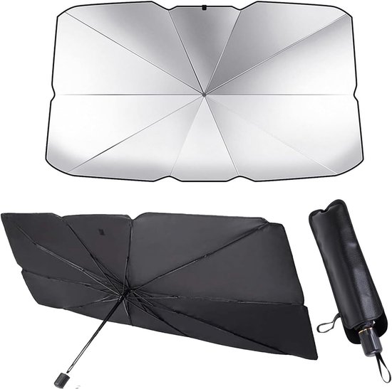 Große Auto Sonnenblende (140 X 80 Cm) Faltbare Aluminiumfolien Sonnenblende Uv Schutz Hitzebeständig Senkt Die Innenraumtemperatur Deutlich Passe