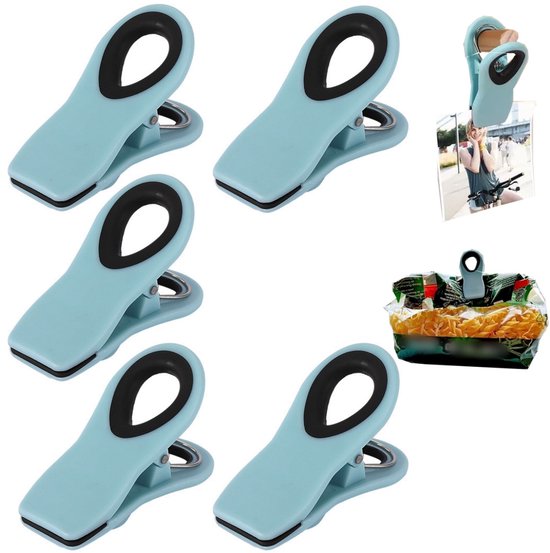 5er Pack Befestigungsclips Magnetisch Hellblau