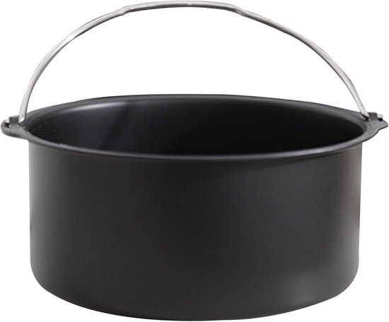 Airfryer Einsätze Korb Airfryer Zubehör Alternative Zu Backpapier Korbbackform Rund Kohlenstoffstahl Zubehör Backformen 16,5 Cm Schwarz