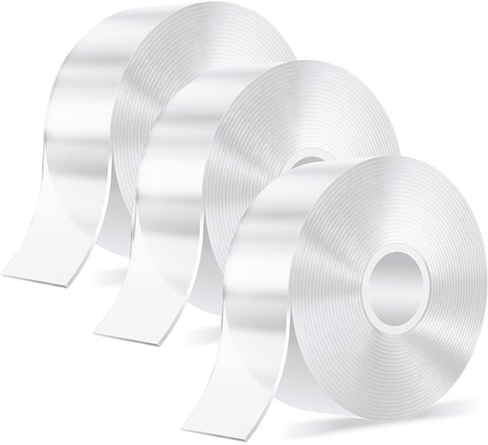 3 Rollen Extra Starkes, 2 Mm Breites, Doppelseitiges Klebeband, Transparent, Ablösbar, Vielseitig Einsetzbar Für Glas Und Metall, 2 Mm × 3 Cm × 2