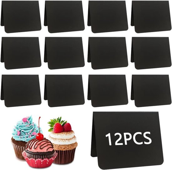 12 Mini Tafeletiketten Kreideetiketten, Für Tischständer Tafel Zum Beschriften Kleine Tafel, Für Tischständer Tafeletiketten Für Lebensmittel Pre