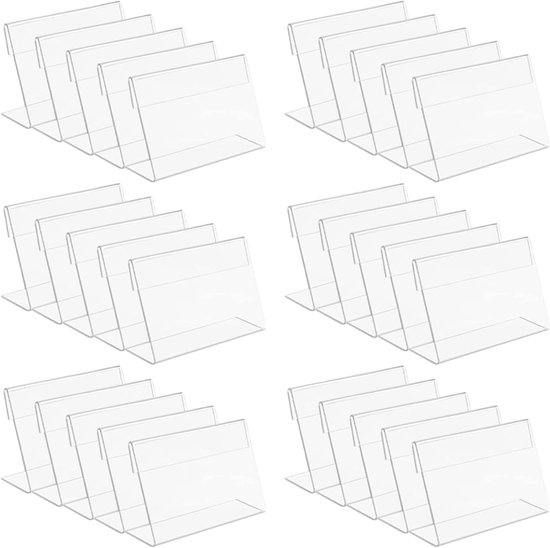 30 Acryl Etikettenhalter Acryl Namenskartenhalter 9 X 6 Cm Acryl Preisschilder Für Büro Schule Geschäft Restaurant Multifunktionale Utensilien