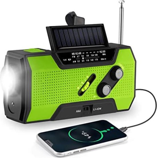 Batteriebetriebenes Katastrophenradio Kurbelradio Notfallradio Solarbetriebenes Kurbel Notfallradio Grün