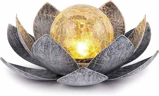 Solarenergie Gartenbeleuchtung Lotusblume Silber