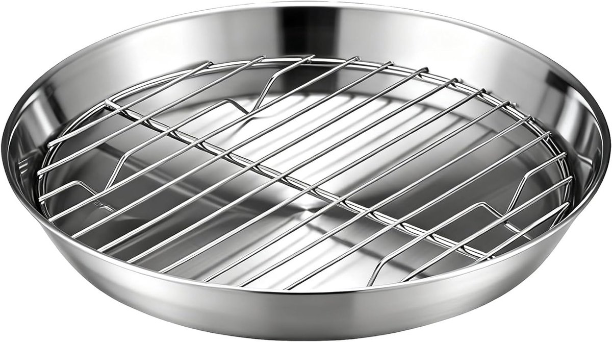Backblech Für Heißluftfritteuse Heißluftfritteusen Backform Zubehör Für Heißluftfritteusen Backblech Mit Rost Aus Edelstahl 304 25 Cm