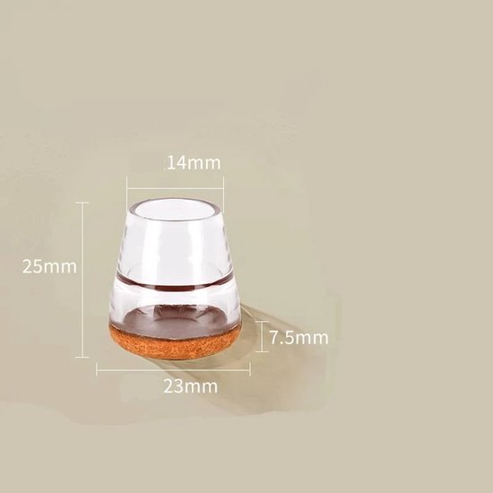 Stuhlbeinschoner (24 Stück), Silikonfilz Möbelbeingleiter, Möbelfüße, Schützen Böden Vor Kratzern, Reduzieren Geräusche Rund, Transparent ( Für B