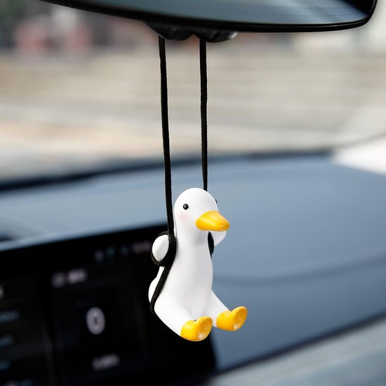 Niedliche Watschelnde Ente Als Auto Rückspiegelanhänger, Schönes Geschenk Für Die Autoinnenausstattung, Unisex (ente)