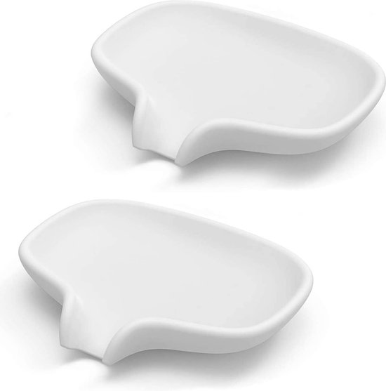 2 Teilig Seifenhalter Seifenschale Badezimmeraccessoires Seifenbox Seifenmatte Dusche Langlebig Silikon Weiß 13 X 9,5 X 2,5 Cm