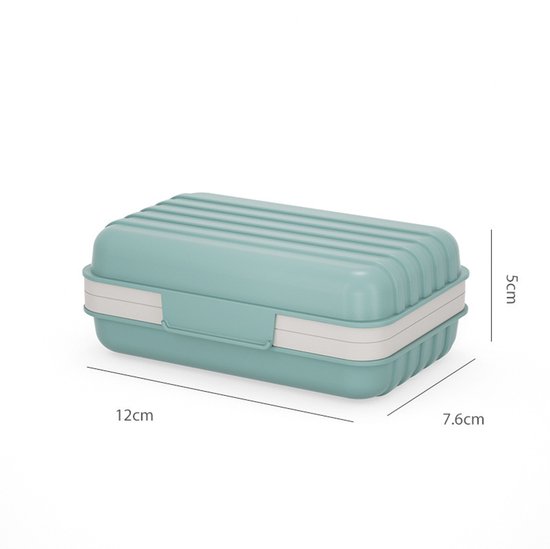 2 Teilig Seifenhalter Mit Deckel Seifenablage Für Camping, Fitness Und Wandern Blau 12 × 7,6 × 5 Cm