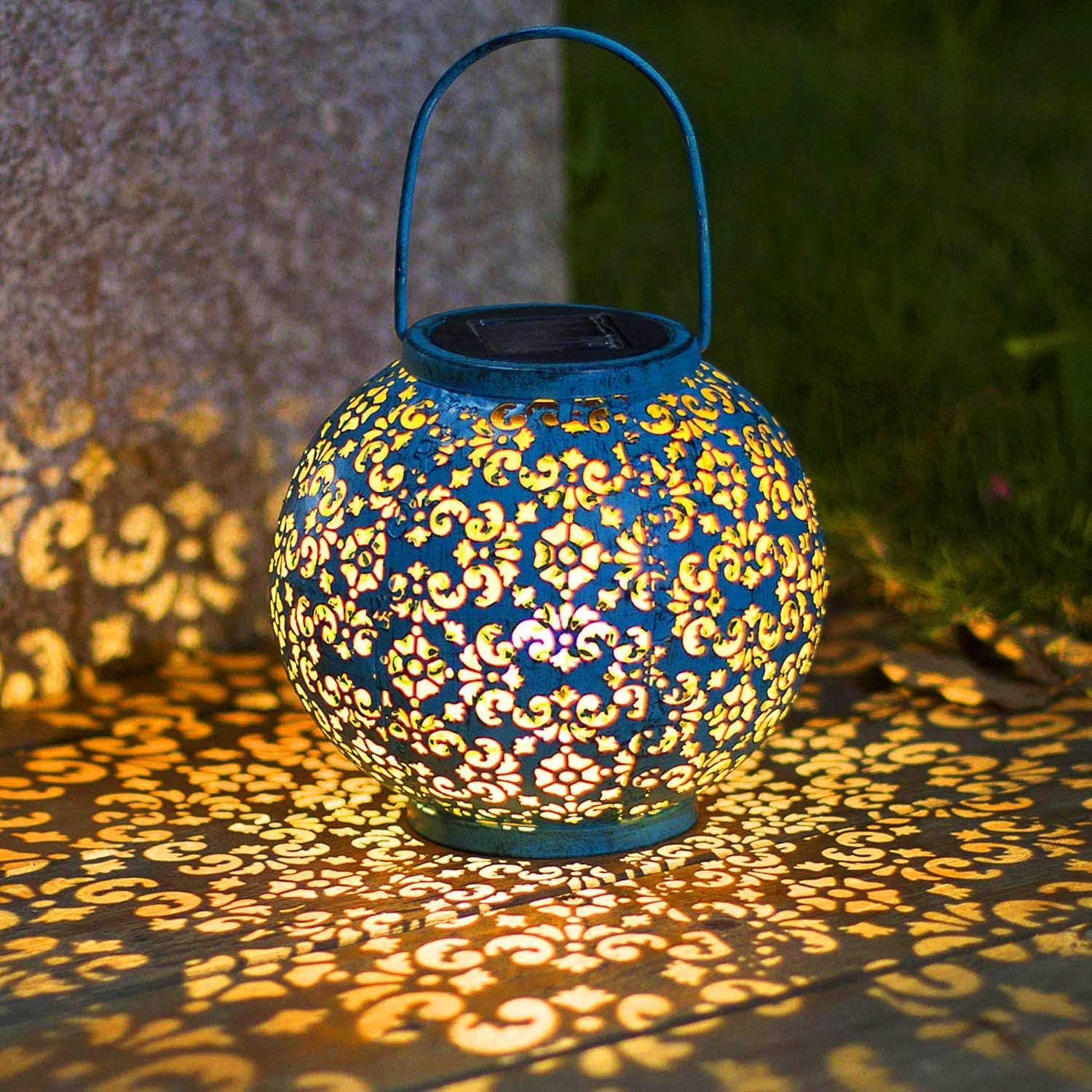 Große Solarlaterne – Wasserdicht – Metall – Tischlampe – Gartengeschenk Für Mama – Für Terrasse Und Garten