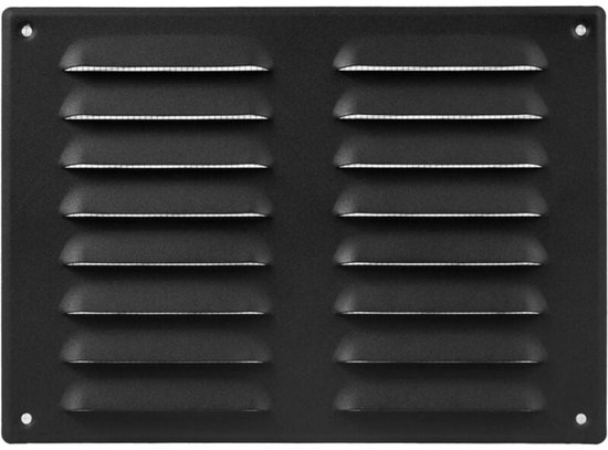 Rechteckiges Aluminiumgitter Mit Moskitonetz Lüftungsgitter Für Luftauslässe Für Decken In Küche Und Bad Maße: 150 X 300 Mm, Farbe: Schwarz