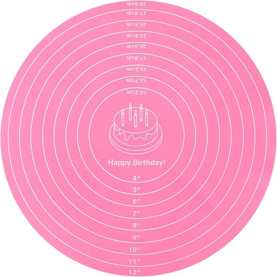 Runde Silikon Backmatte Antihaftbeschichtung, Kuchenbackmatte 1 Stück Rosa Silikon