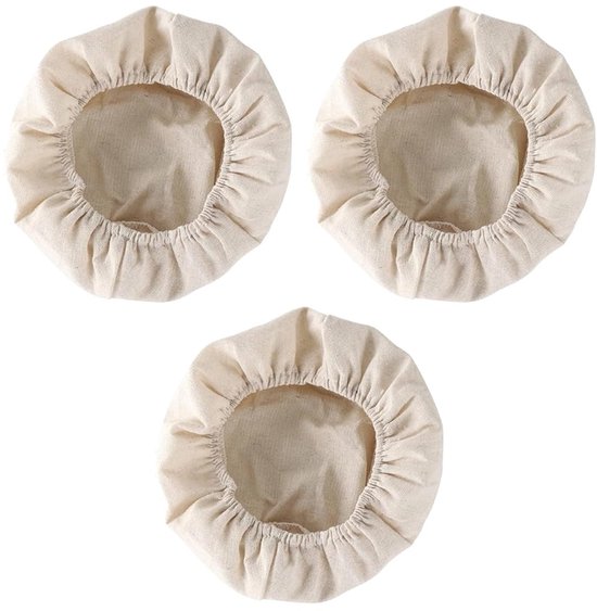 Dailygoods Bäckerleinen, 3 Teilig Hochwertige Leinentücher Elastisches Band Sauerteigkorb Optimale Gärung Professionelle Antihaftbeschichtung Tei