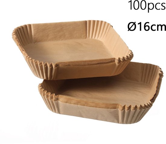 Backpapier Für Heißluftfritteusen 16 X 16 Cm 100 Stück Quadratisch Einweg Backpapier Für Heißluftfritteusen Von 2 Bis 3,5 Litern Antihaftbeschich