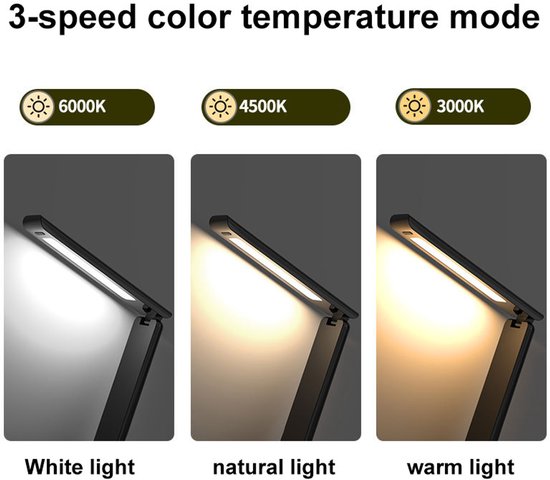 Multifunktionale Led Schreibtischlampe Mit Kabellosem Ladegerät, Digitaluhr, Wecker, Usb Anschluss, 3 Dimmbaren Farben, Schreibtischlampe Für Bür