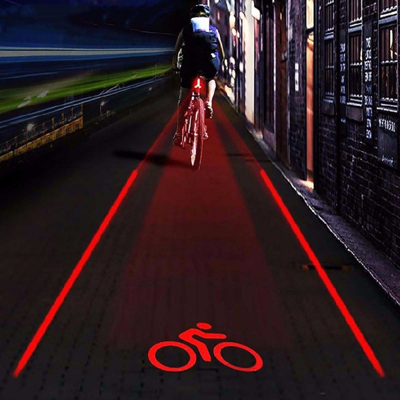 Parallele Linienlaser-rücklichter, Mountainbike-beleuchtung, Warnlichter, Fahrradlaser, Rücklichtprojektion.