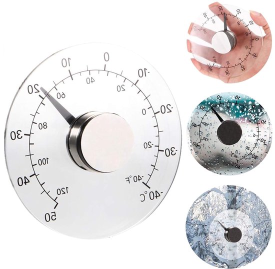 Außenthermometer Transparent, Rund Thermometer Für Zuhause Ø 10,7 Cm