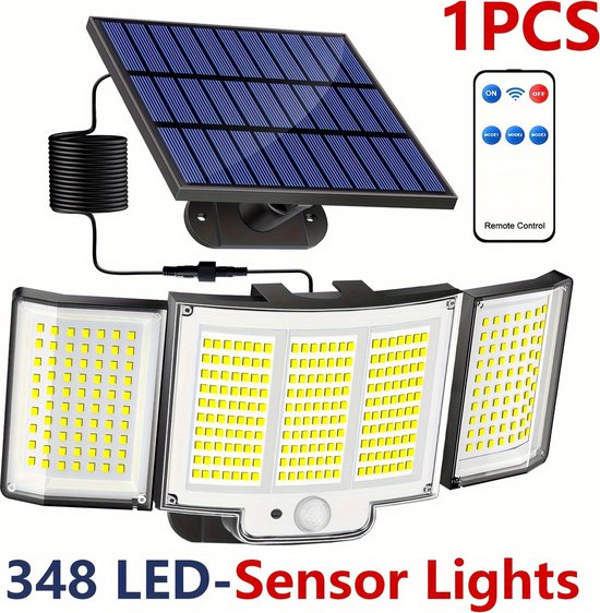 Solar Außenleuchte Mit Bewegungsmelder Solar Gartenleuchten Solar Wandleuchte Mit Sensor Solarenergie 348 Leds Schutzart Ip65