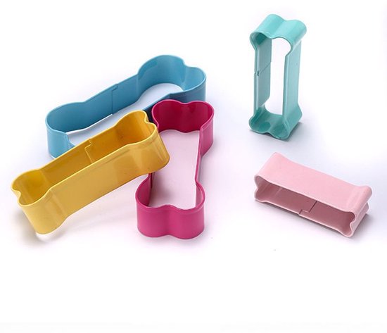 Set Mit Hundeknochenförmigen Ausstechformen Aus Edelstahl, Farbenfroh, Bpa Frei, 5 In 1