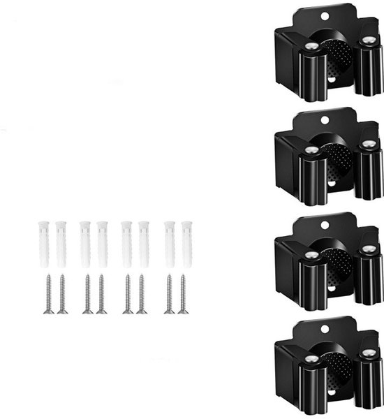 Besenhalter 4 Teilig Selbstklebend Edelstahl Wandbesenhalter Besenaufhängung Kein Bohren Erforderlich Wandorganizer Gartengeräte Für Mopps, Besen