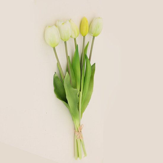 5 Künstliche Tulpen Kunstblumen Künstliche Pflanzen Weiß Grün Kunstblumen Künstlicher Blumenstrauß Künstliche Blumen Für Drinnen Und Draußen 40 C