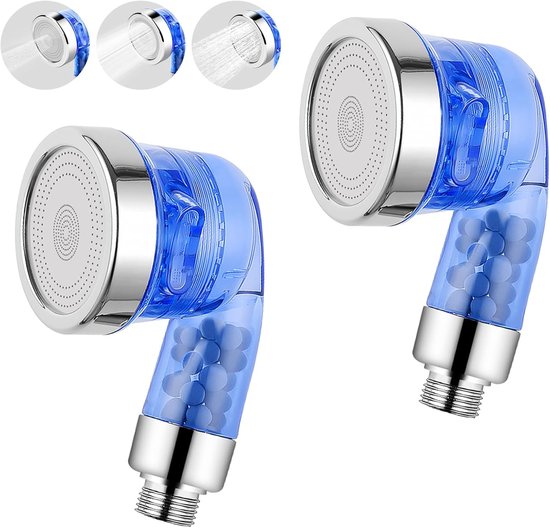 2 Blaue Shampoo Sprühdüsen Mit Filter 3 Einstellungen Hochdruck Für Salonwaschbecken