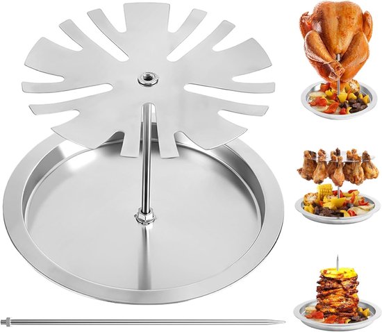 Hähnchengrill Grillrost Hähnchen Grillen Stabiler Edelstahl 19,8 X 19,5 X 23,8 Cm Silber