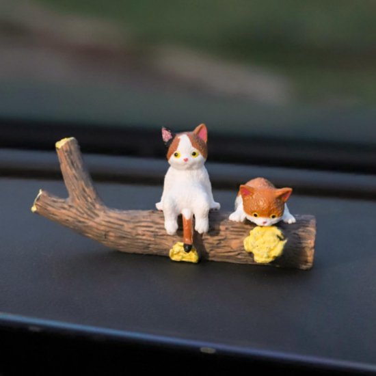 3 Niedliche Katzen Accessoires Fürs Auto: Lustige Katzenfiguren Aus Kunstharz Für Armaturenbrett Und Rückspiegel. Niedliche Katzenfiguren, Dekora