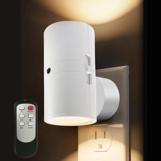 1 Led Nachtlicht Mit Stecker Nachtlicht Mit Stecker Und Dämmerungssensor 3 Farbiges Led Nachtlicht Dimmbar Mit Fernbedienung Für Küche, Flur, Sch