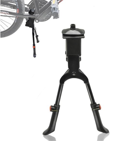 1 Stück Doppelbein Fahrradständer Verstellbarer Aluminium Fahrradständer Fahrradzubehör Für Mountainbikes, Rennräder Und Lastenräder Schwarz (ver