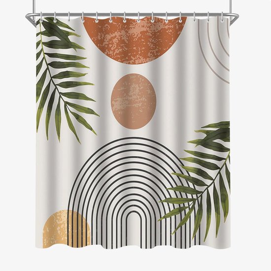Duschvorhang Schimmelresistenter Duschvorhang Duschvorhang Im Boho Stil Abstrakter Duschvorhang Waschbares Polyester 180 X 180 Cm