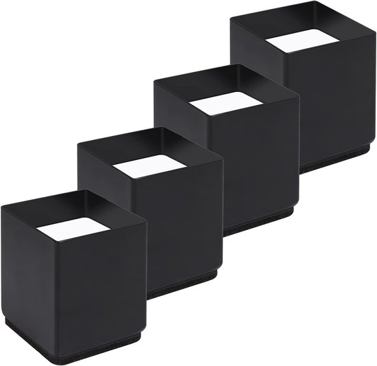 4 Teiliger Bettsockel Aus Kohlenstoffstahl Erhöht Die Höhe Um 5 Cm, Tragkraft Bis Zu 4535 Kg, Für Tisch, Stuhl Und Sofa, Platzsparend, Für Schrei