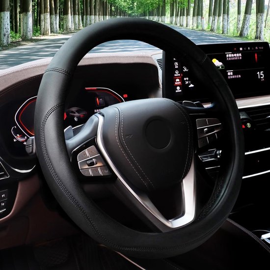 Lenkradbezug Universelles Autozubehör Für Viele Fahrzeuge, Strapazierfähiger Lederbezug Mit Rutschfester Innenseite, Passend Für Lenkräder Mit Ei